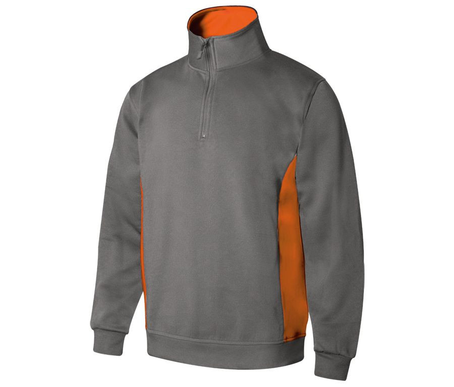SWEAT BICOLORE COL ZIPPÉ
